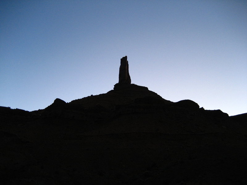 Castleton tower from the approach trail early in the morning