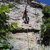 Pete on the first ascent of Moss Lords of the Wasatch.   Reggae music at the belay and clean rock under foot.  Good times. 