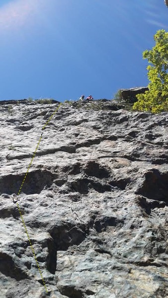 Two dudes at the sub anchor of the second pitch.  Note: this anchor will be relocated 25-30 feet higher.