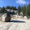 Slab and boulders lead the way to Dark Side Dome. When you see them, start hiking up hill!