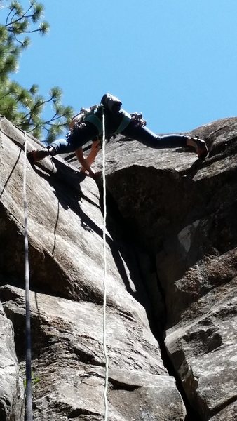 Ayaka stemming the overhang section.