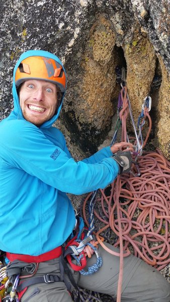 Happy Monkey belay - top of pitch 4