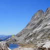 Whorl Mt., on the left, from Horse Creek Pass. Hike past the lake, along the bench, to reach the start of the route.