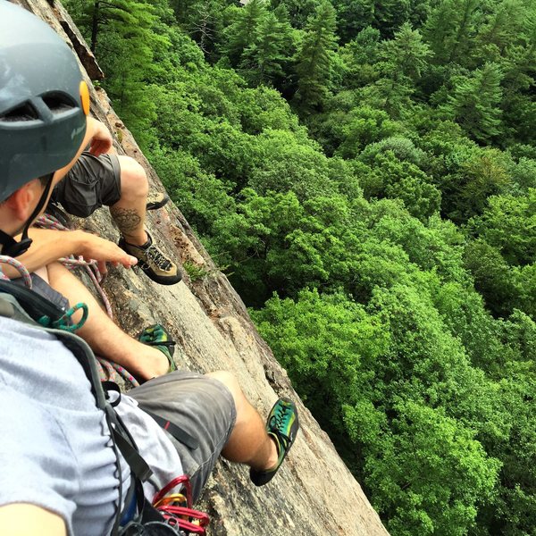 Hangin out with Travis Dustin looking down from the top of pitch two. Lots of fun!