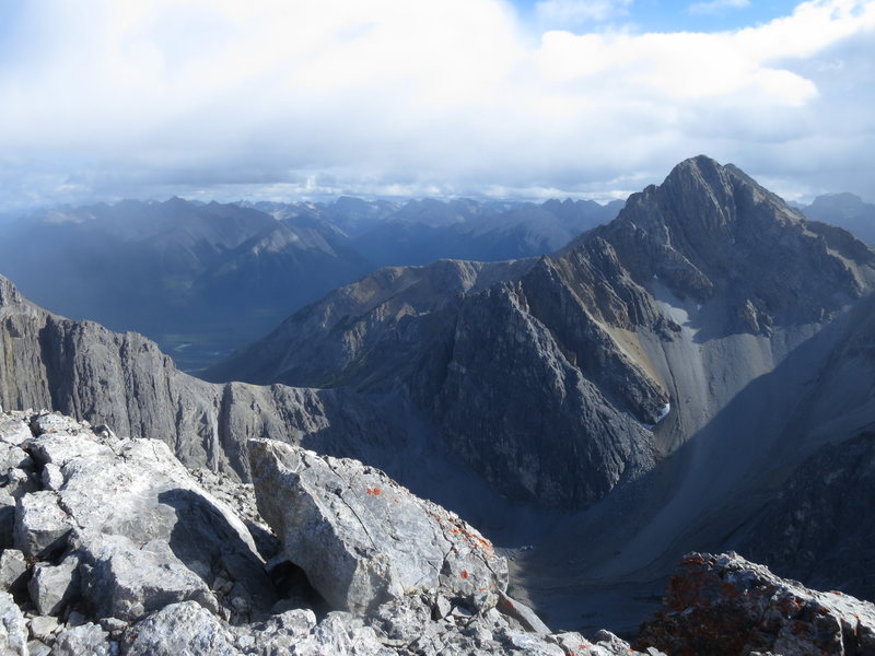 Mt Cory and Cory pass from the summit of Mount Louis