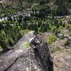 Tony on top of Peek-a-boo Tower after ascending the West Face