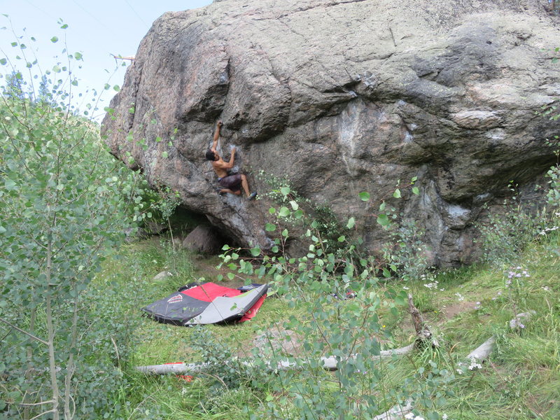 One of the best boulder problems in the area.