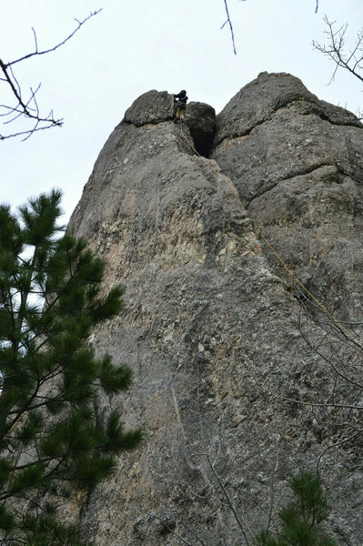 Working up the arete