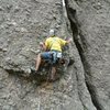 Brandon Emery working the crux