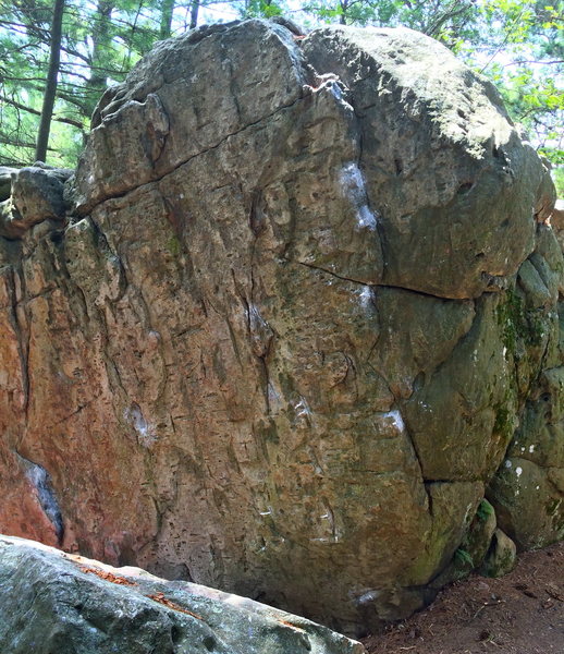 The crux sequence at the end of the traverse