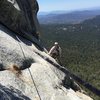 Z Man on the traverse over to lunch ledge,Cool under clinging fun