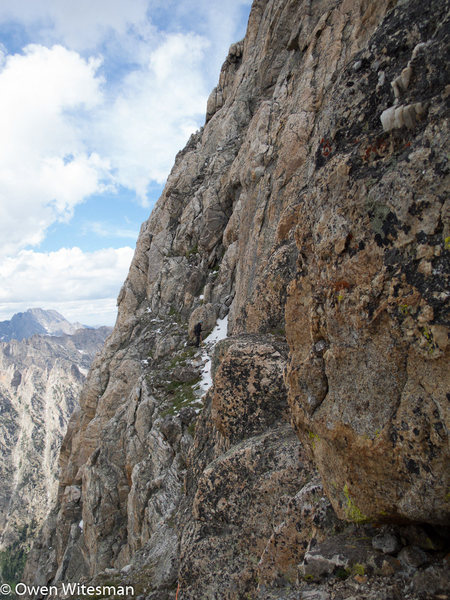 The large grassy ledge.