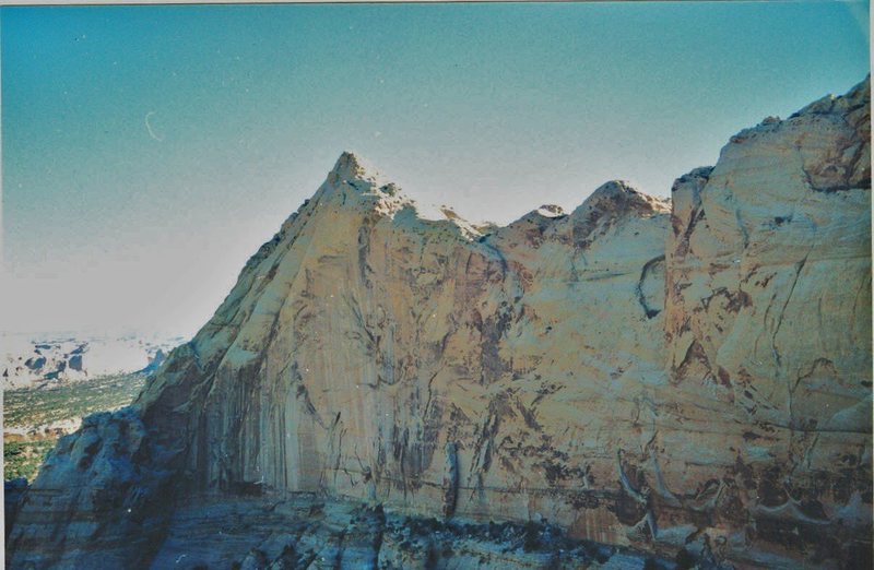 View of the Pyramid from the start of the 200'5.10 crack