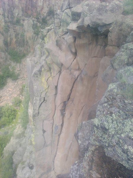 Looking down the upper half of New Potato Caboose. 5.12a/b