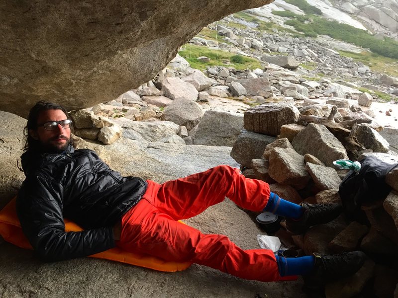 Coming to an alpine stop in the Glacier Gorge bivy.