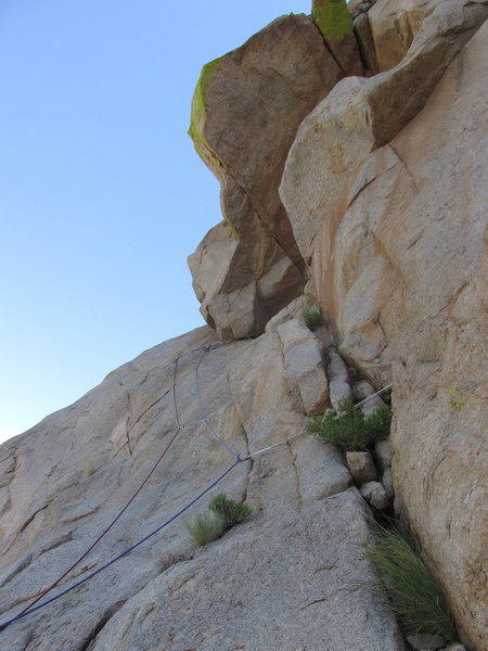 The traverse on Pitch 3.