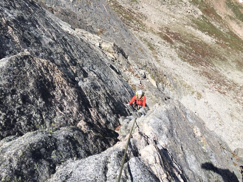 3rd pitch! Lots of lichen on the rocks makes for tricky footing.