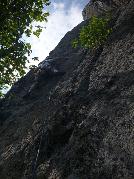 Keith leading Pitch 3, Crack of Dawn