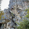 Ben Flores pulling the crux of Massif Groove.