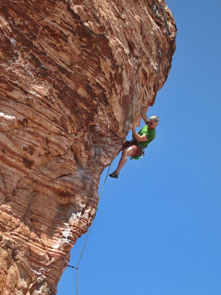 Nic Vitali on Caustic Cock, spring 2014.  I thought this might be the most photographed climb at Red Rock but there is room for one or two more.