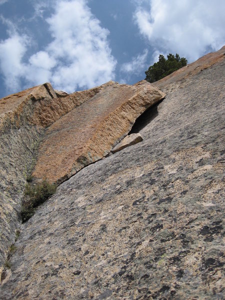 Finger crack and off-width pitch just below the Becky tree.