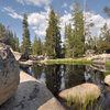 Tarn near the parking area for Olmsted Canyon. Full of water this year (2015).