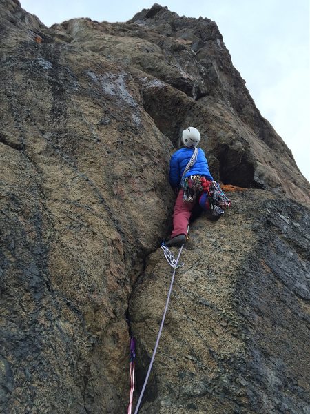 Ali just before the crux section.