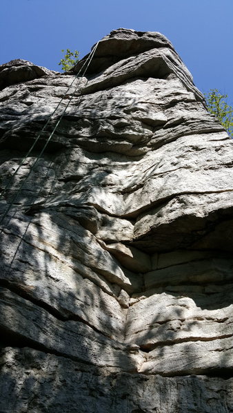 Looking up the route from the bottom.