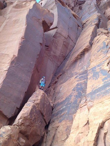 Drop the ropes all the way down from the belay ledge .