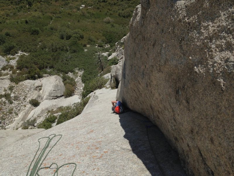 Almost to the pitch 2 belay.