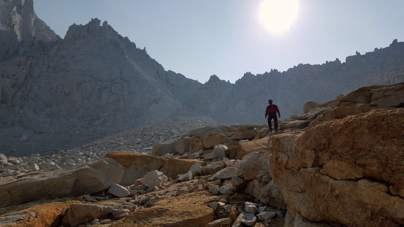 The Field Goal on the right side of the ridge in this photo is the descent exit.