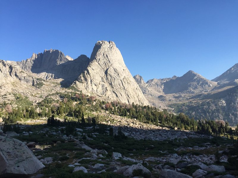 Early morning light on east face pingora