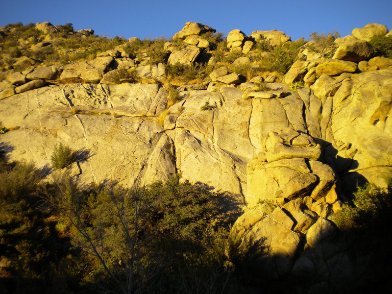 North Side Slabs - intriguing slab & friction bouldering/climbing above the canyon floor.