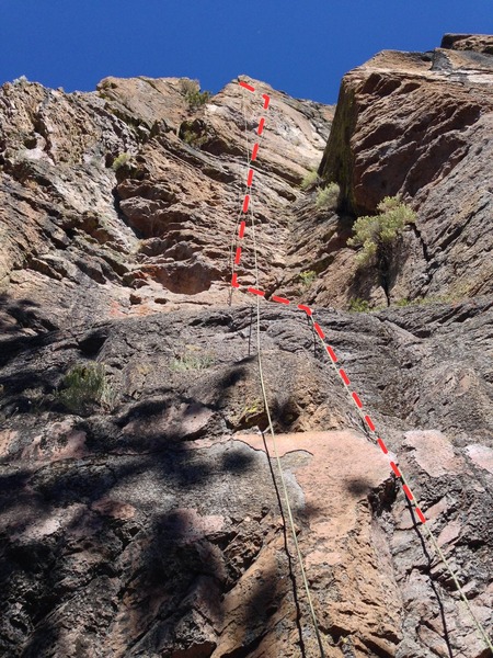 View of Sweating Bullets from the belay