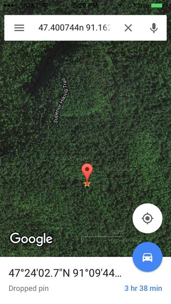 Location on Google Maps phone app