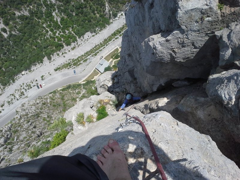 on the summit belaying derek