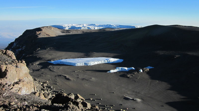 Furtwangler Glacier. Western Breach tops out in shadow on left.