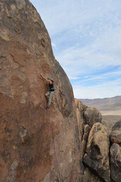 Susan Peplow climbing Welcome to the Pleasure Dome.