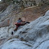 Jimmy Young near/at top of crux sequence