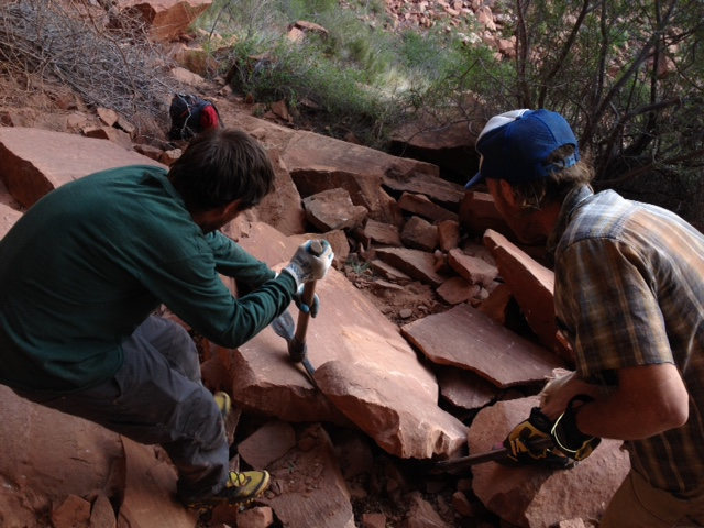 Tim and Keith working on the trail. 