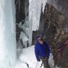 Larry Knapp at the (optional) midway belay