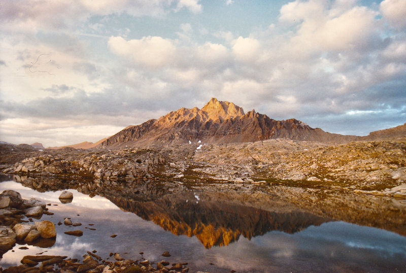 Humphreys reflected in Tadpole Tarn.