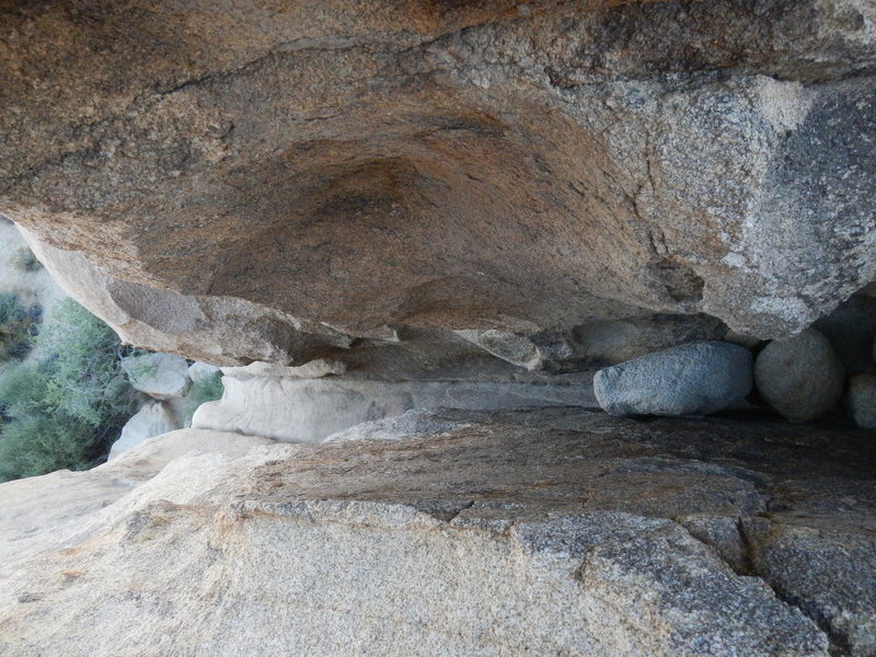 Looking down the chimney to the starting chute