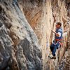 Great Train Robbery 5.11b<br>
Seen here: Brian Merrill <br>
Photo Credit: Zack Barbee