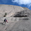 Pitch 1, showing the location of the belay.