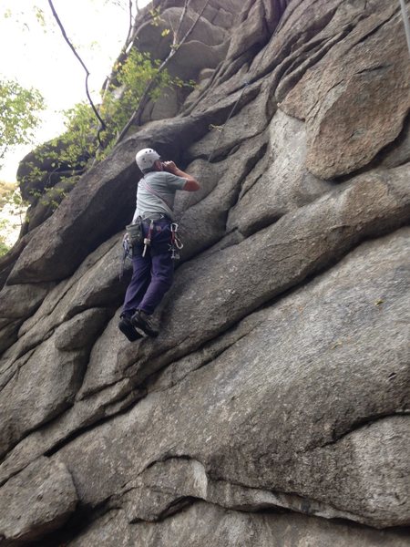 Just below the crux.