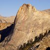 Both routes on the South Face of Cherubim Dome: <br>
Blue - Dark Angels Have More Fun<br>
Red - What Dreams May Come