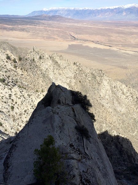 Looking down on the upper ridgeline of the DNR