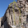 Main Gate Rock (Right Crag), Joshua Tree NP<br>
<br>
1. Gin and Susan (5.8)<br>
2. Hungover Sunday (5.9+)<br>
3. Hung-up on Susan (5.6)