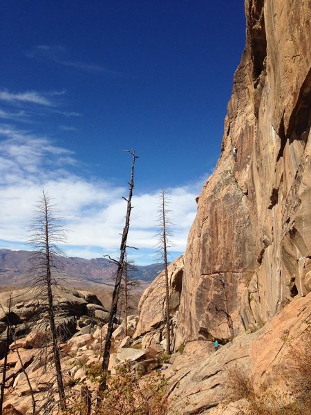 Unknown climbers on the upper section or Reptile Tears, October 2015.